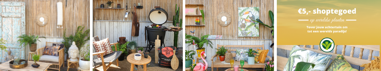 Shoptegoed vakantie in eigen tuin