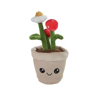 Plant Pluche Aardbei H23cm Beige Pot