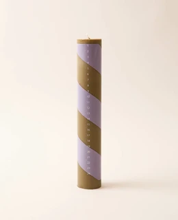 Advent Kaars D5h30cm Lila-Bruin - afbeelding 2