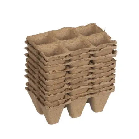 Afbreekbare turfpotjes vierkant 5x5x5cm (10 x6 stuks)