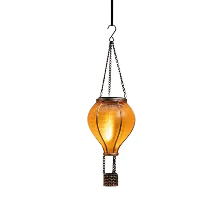 Anna's Collection - Solar Luchtballon 12 LED 36x11cm Geel