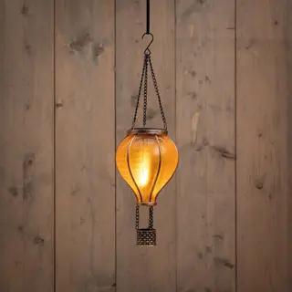 Anna's Collection - Solar Luchtballon 12 LED 36x11cm Geel
