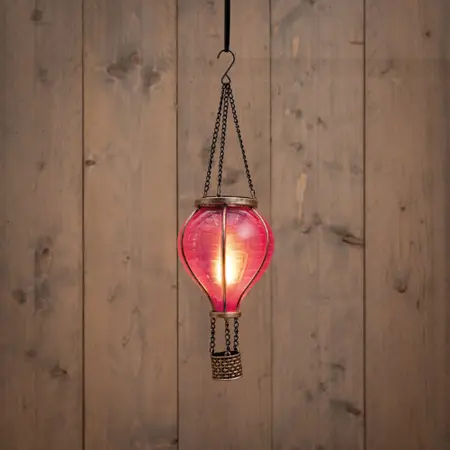 Anna's Collection - Solar Luchtballon 12 LED 36x11cm Roze