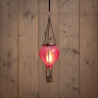 Anna's Collection - Solar Luchtballon 12 LED 36x11cm Roze