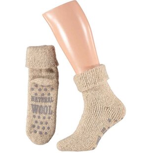 Apollo dames sokken - 45% wol - antislip - bruin