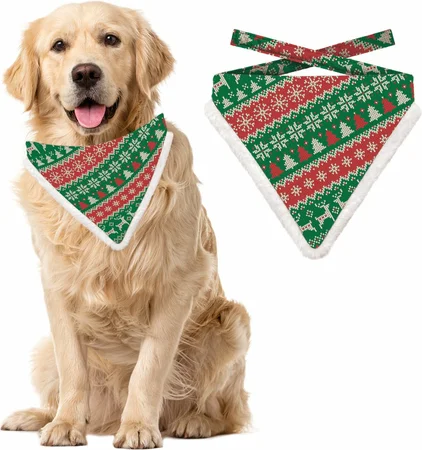 Bandana Xmas Kerstepatroon Mix Dog M - afbeelding 2