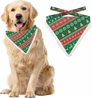 Bandana Xmas Kerstepatroon Mix Dog M - afbeelding 2
