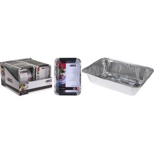 Barbecue schalenset aluminium - 5 stuks - zilver