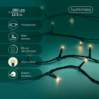 Basic Led Lights - Lumineo - 180 lampjes - Warm Wit - afbeelding 3