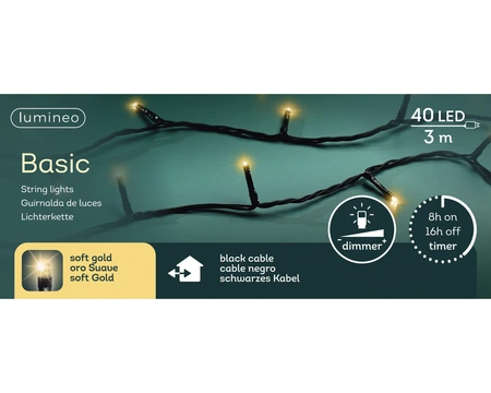 Basic Led Lights - Lumineo - 40 lampjes - Soft Gold