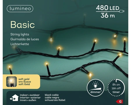 Basic Led Lights - Lumineo - 480 lampjes - Soft Gold