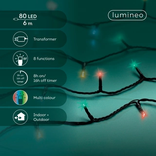 Basic Twinkle Led Lights - Lumineo - 80 lampjes - Multi Colour - afbeelding 3