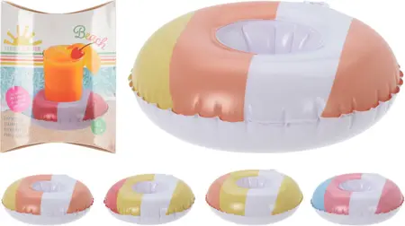 Opblaasbare blikkenhouder – 4 zomerse kleuren, ideaal voor zwembad en strand