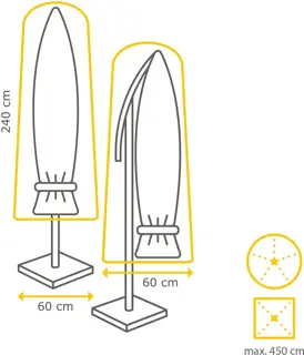 Tierra Outdoor Zweefparasolhoes – Grijs – 240×60 cm – Ø 400 cm Geschikt