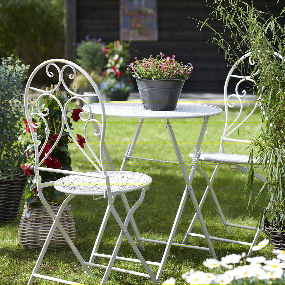 verlamming priester Rond en rond Bistroset Shane van Mica Decorations in het wit bestel je bij de Tuinwinkel  Online