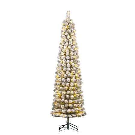 Black Box Trees - Kunstkerstboom Charlton Pilar Besneeuwd - H215cm met ledverlichting