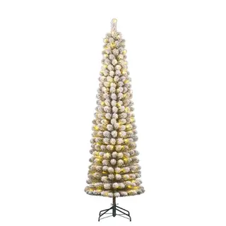 Black Box Trees - Kunstkerstboom Charlton Pilar Besneeuwd - H215cm met ledverlichting
