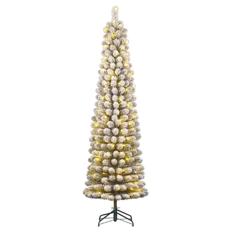 Black Box Trees - Kunstkerstboom Charlton Pilar Besneeuwd - H230cm met ledverlichting - afbeelding 1