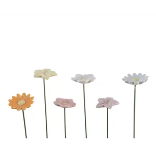 Bloem van Porselein op Steker – H27 cm – Assorti Kleuren – Decoratie & Cadeau