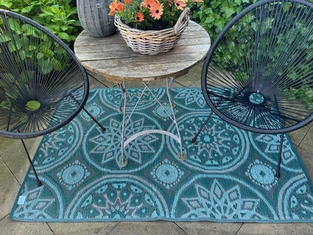 Blommie’s Lifestyle Buitenkleed 180x120cm Model C - Turquoise