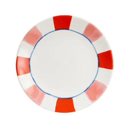 Blond Amsterdam Bord 22cm Everyday Stripes Pink Red - afbeelding 1