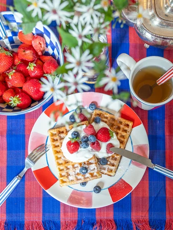 Blond Amsterdam Bord 22cm Everyday Stripes Pink Red - afbeelding 3