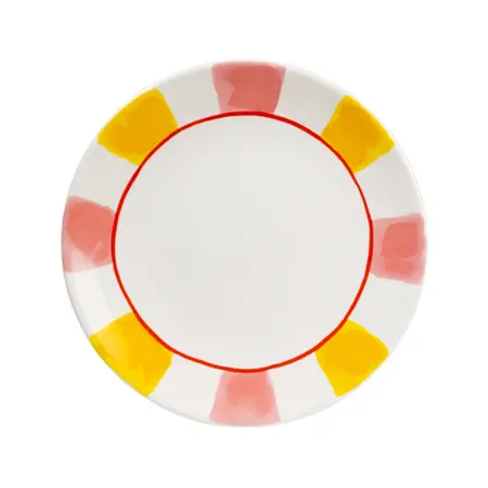 Blond Amsterdam Bord 22cm Everyday Stripes Pink Yellow