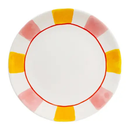 Bord 26cm Even Bijkletsen Everyday Stripes Pink Yellow