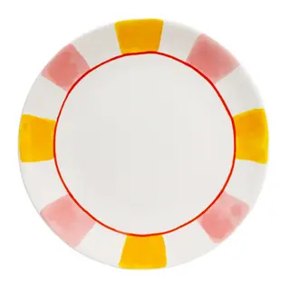 Bord 26cm Even Bijkletsen Everyday Stripes Pink Yellow