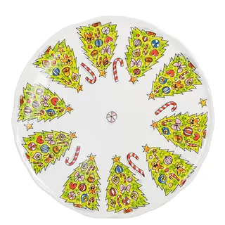 Bord met wave rand 31cm Kerst Christmas Tree