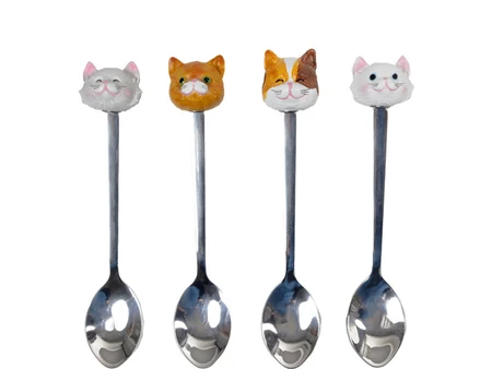 Blond Amsterdam Dier: Theelepel Set Cat (4 stuks) - afbeelding 1