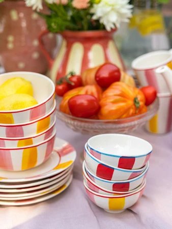 Blond Amsterdam Kom 11,5cm Everyday Stripes Pink Red - afbeelding 2