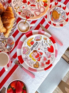 Blond Amsterdam Love: Bord 22cm Valentijn Amour toujours - afbeelding 2