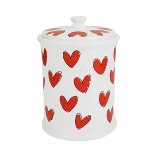 Blond Amsterdam Love: Voorraadpot 17cm Valentijn Rode Hartjes - afbeelding 1