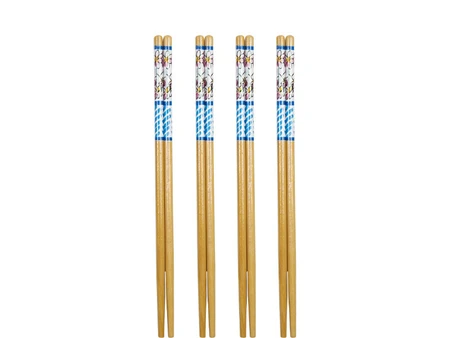 Chopsticks set van 4 Blond Sushi Blue stripes