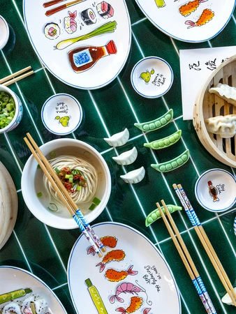 Blond Amsterdam Sushi Chopstickhouder Gyoza/Edamame (set van 4) - afbeelding 3