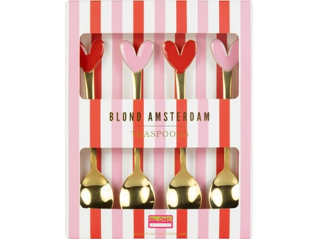 Blond Amsterdam Theelepels Even Bijkletsen Hartjes - set van 4 - afbeelding 2