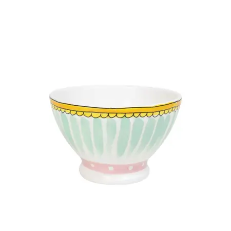 Vintage schaal mint streep Ø13cm