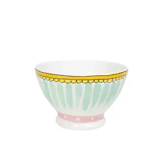 Vintage schaal mint streep Ø13cm