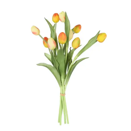 Boeket Tulpen L49cm Oranje/Geel