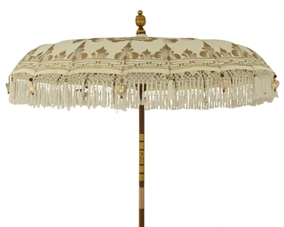 Bohemian Parasol Creme Ø 200 x 260 cm - afbeelding 1