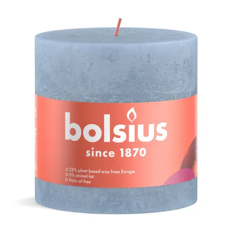 Bolsius Stompkaars Rustiek d10xh10cm Lucht Blauw - afbeelding 1