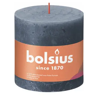 Bolsius Stompkaars Rustiek d10xh10cm Schemer Blauw