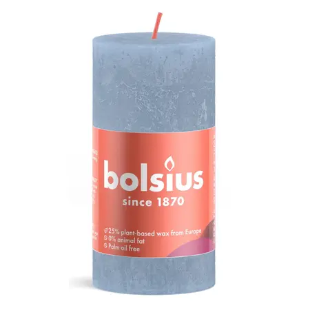 Bolsius Stompkaars Rustiek d5xh10cm Lucht Blauw