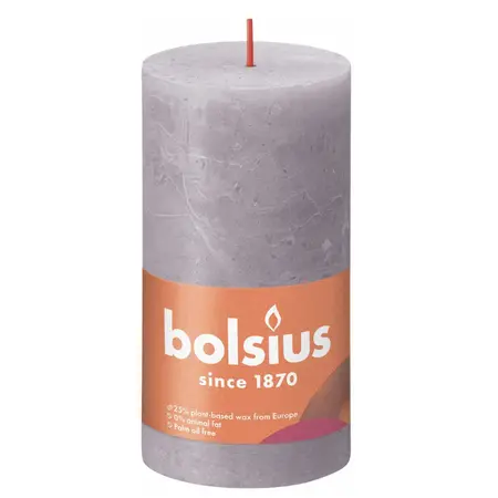 Bolsius Stompkaars Rustiek d6,8xh13cm Bevroren Lavendel