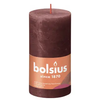 Bolsius Stompkaars Rustiek d6,8xh13cm Fluweel Rood
