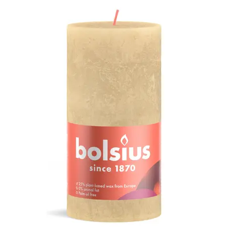 Bolsius Stompkaars Rustiek d6,8xh13cm Haver Beige