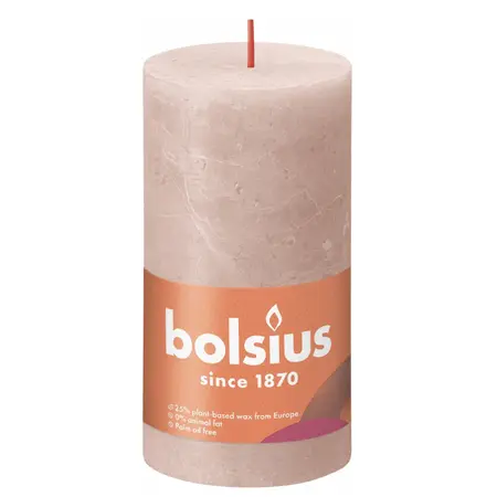 Bolsius Stompkaars Rustiek d6,8xh13cm Nevelig Roze