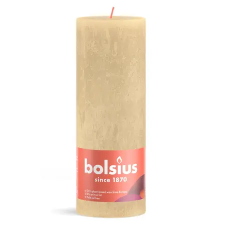 Bolsius Stompkaars Rustiek d6,8xh19cm Haver Beige