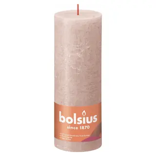 Bolsius Stompkaars Rustiek d6,8xh19cm Nevelig Roze